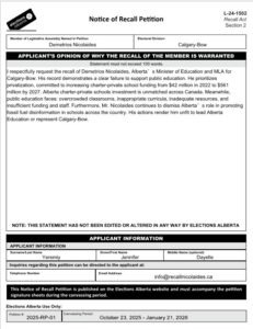 Notice of Recall Petition